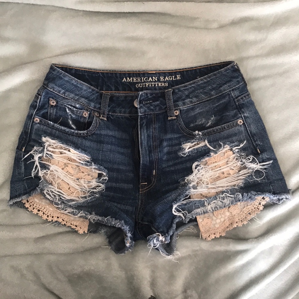 Hi-Rise American Eagle Distressed Shorts